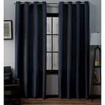 Exclusive Home Loha Linen Grommet Top Curtain Panel Pair, Peacoat Blue, 54x84, 2 Piece