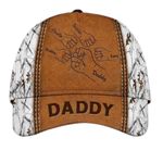 Generic Grandpa Papa Daddy Fist Bump Fathers Day Family Personalized Cap, Outline Fist Bump Daddy Cap, 3D Baseball Cap Men, Fathers Day Cap Gift for Dad, Papaw, Grandpa Multicolor, Multicolor, One