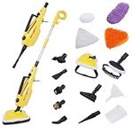 Multi-Purpose Steam Cleaner Handheld Corded 12-in-1 Steamer Mop Upright 1500w with Carpet, Window, Floor, Clothing & Curtain Accessories