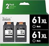 Valuetoner Remanufactured Ink Cartridges Replacement for HP 61XL 61 XL High Yield for HP Envy 4500 4501 4502 5530 Deskjet 2540 30501000 1050 1056 1510 1512 1010 1055 OfficeJet 4630 Printer (2 Black)