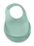 Beaba - Siliconea Baby Bib - Waterproof - Adjustable - Several Sizes - Light and Flexible - Ultra Soft - Easy to Clean - Large Pocket to Catch Food - Sage Green