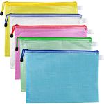 5 Pcs Plastic Wallets A4 File Folder Document Zipper Bags A4 Zip Bag