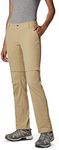 Columbia Women's Saturday Trail II Convertible Hiking Pant, British Tan, 10 Long