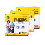 Friends Classic Adult Diapers Pants Style - 30 Count (Large) with odour lock and Anti-Bacterial Absorbent Core- Waist Size 30-56 inch ; 76-142cm