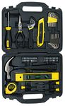 STANLEY STHT74981 Small Home Tool Kit For Home & DIY Use(47-pieces) - Includes Screwdriver, Hammer, Wrench, Pliers, Measurement Tape, Knife, Magnetic Drivers, Tool Box