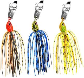 TABKSOLA ChatterBait, leurres spinners préinstallés, kit d'appâts basses avec plaquettes métalliques, convient pour les basses, brochets, poissons-chats et autres appâts pour poissons prédateurs.