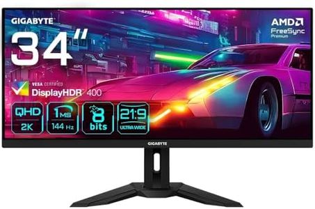 GIGABYTE M34WQ 34" WQHD Gaming Monitor - 3440 x 1440, 144Hz, 1ms, 400 cd/m², FreeSync Premium, DisplayHDR400, HDMI 2.0, Displayport 1.4