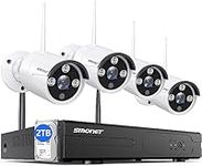 【2024 Newest】 SMONET 3MP Wireless Security Camera Systems(2TB Hard Drive),8CH H.265 1296P Home Video Surveillance System,4pcs 3MP Indoor Outdoor IP Cameras,P2P WiFi NVR Kits,Free APP,Night Vision