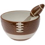 Boston International Ceramic Stainless Steel Spreader Super Bowl Party, 5-Inches, Football Fever