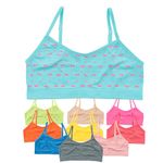 Alyce Intimates Girls Cotton Cropped Training Bra- Pack of Cami Bras for Teen, Solids & Prints 2 | 10 Pack, Small