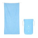 Dock & Bay Quick Drying Towel - For Sports & Gym - Compact, Lightweight - 100% Recycled - Includes Bag - Essential - Lagoon Blue - Large (160x90cm, 63x35)