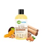 CareVeda Kesar Chandan Body Lotion, with the goodness of Turmeric and Multani Mitti, Ayurvedic Preparation, Paraben Free, Gentle & Mild, Suitable For All Skin Types, 200 ml (Pack of 1)