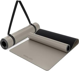 YOGALABS® - Premium Yoga-Matte STUDIO 185 x 68 x 0,4cm (groß) inkl. Trage-Gurt Grau ECO PU & Naturkautschuk - Antirutsch-Beschichtung Gymnastik- & Pilates-Matte rutschfest, nachhaltig, schadstofffrei