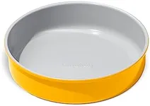 Caraway Non-Stick Ceramic 9” Circle Pan - Naturally Slick Ceramic Coating - Non-Toxic, PTFE & PFOA Free - Perfect for Birthday Cakes, Tartes, & More - Marigold