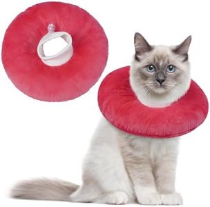 LelePet Cat Recovery Collar, Soft Small Cat Cones, Pet Neck Protector, Adjustable Pet Elizabethan Collar to Stop Licking After Surgery Kitten Cones for Cats Small Dogs Recovery Cone, Pink M