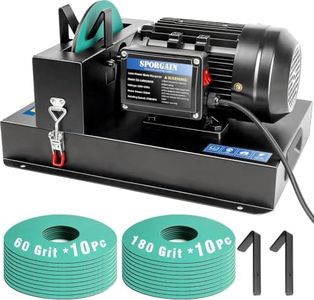 SporGain Lawn Mower Blade Sharpener 2/3 HP, Lawnmower Blade Sharpener with 20 Sandpapers 60/180 Grit, Heavy-Duty Mower Sharpening Machine for High/Low Lift, Gator & Flat Blades