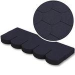 Premium Asphalt Roof Shingles, 25 Pcs Covers 32.2 sqft (3 sqm) - Graphite Fish Scales Design Felt Shingles 31.5 in x 12.4 in (80 x 31.5 cm) Weather Resistant & Heavy-Duty Roofing Felt