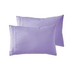 Standard , Lavender : Nestl Bedding Premier 1800 Pillowcase - 100% Luxury Soft Microfiber Pillow Case Sleep Covers - Hypoallergenic Sleeping Encasements - Queen Standard Size (20"x30"), Lilac Lavender, Set of 2 Pieces