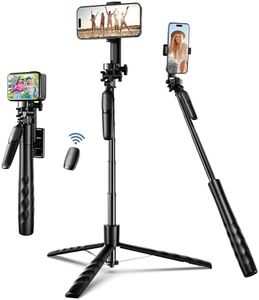 71" Phone Tripod & Stable Selfie Stick for iOS & Android, Extendable Cell Phone Tripod with Wireless Remote & Phone Holder, 360° Rotating Tripod Stand for Travel, Recording, Camera, Live Streaming