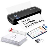 SEZNIK Portable A4 Printer, Wireless, Inkless for Professionals,Tavel | Mini Printer | USB, Bluetooth Printer Compatible with Android iOS Laptop | 1 Year Warranty (Classic-203dpi-Black)