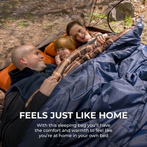 TETON Sports Mammoth Queen Double Sleeping Bag – Warm Camping Bag, Blue