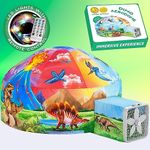 W&O Dino Aerodome with LED Lights - Inflatable Jurassic Fort for Kids Aged 3-12, Inflates in Seconds Creating an Immersive Dinosaur Experience (Fan Not Included)