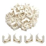 MroMax 20Pcs PVC Water Pipe Clamps Clips 25mm/0.98" ID White U-Shaped Buckles Hanger Support for Water Pipes & Tubing Hoses Plastic Socket to Fix Corresponding Pipes