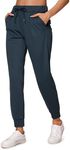 CRZ YOGA Women's Stretch Drawstring Sweatpants Joggers Trousers Casual Travel Pants with Pockets - 28" True Navy 8