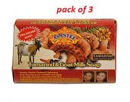 (pack of 3) Asantee - Herbal Thailand Tamarind & Goat's Milk Whitening/ Lightening Soap 125g, clear skin naturally healthy