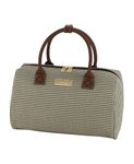 LONDON FOG Women Satchel Carry-On Luggage, Olive Houndstooth, 16 inch