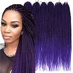 Palace hair 6Pack/LOT Senegalese Twist Crochet Hair Braids Small Easy Twist Crochet Braiding Hair 2S Senegalese Twists 14 inch 18inch 24inch 30strands/pack Hairstyles For Black Women color… (14inch, T1B/purple)