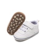 Clowora Baby Boys Girls Shoes Non-Slip Rubber Sole Sneakers Infant First Walking Toddler Crib Shoes Newborn Loafers Flats., 0611/White, 0-6 months Infant