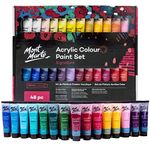 MONT MARTE Signature Acrylic Paint Set, 48 x 36ml, Semi-Matte Finish, 48, Suitable for Canvas, Wood, MDF, Leather, Air-Dried Clay, Plaster, Cardboard, Paper and Crafts