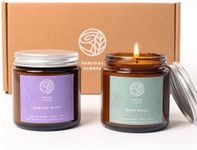 Natural Soy Candle Gift Sets Made in Australia – 2 Pack 100g Scented Aromatherapy Candle Amber Jar with Lid – Hand Poured on The Sunshine Coast (Bush Walk, Kakadu Plum)