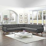 Modway Engage L-Shaped Sectional Sofa, Gray