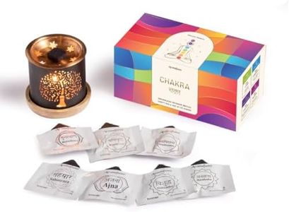 7 Chakra Incense Brick Gift Set by Aromafume | 14 Bricks & Tree of Life Exotic Burner | Smokeless Incense Set for Chakra Balance | Yoga & Meditation Gifts | Incense Kit for Plexus, Root & More