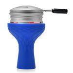 Hookah Bowl Set with HMD - Mata Leon Premium Silicone Phunnel Bowl with Aluminum Charcoal Heat Management Device Hold 3pcs 1" Coals Easily Great for 15-18 Grams Flavors Easy Cleaning & Durable (Blue)