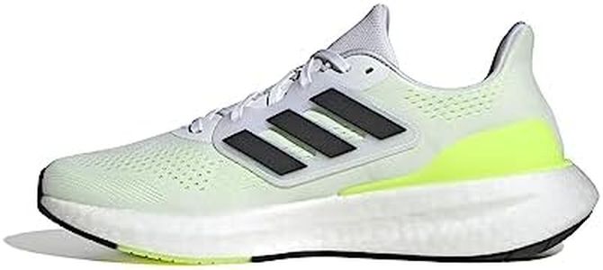 adidas Performance Pureboost 23 Running Shoes, White/Core Black/Lucid Lemon, 9