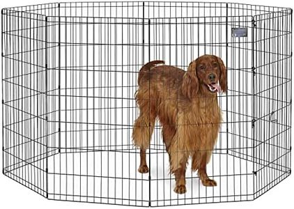 MidWest Homes for Pets 550-42 Cage d'exercice et Parc pour Chien avec Porte ; 60,96 cm x 106,68 cm ; Revêtement de Finition Noir