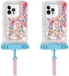 Packed Party Confetti Waterproof Protective Phone Holder, Dry Bag, Beach Essentials, Touch Screen Friendly (2 Pack) Clear