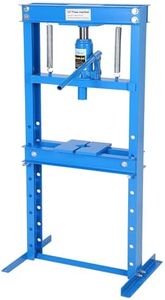12 Ton H Frame Hydraulic Shop Press,Garage Floor Press with Adjustable Height Stamping Plates,Built in Relief Valve for Bending Straightening Bearings u Joints Car Repair Blue