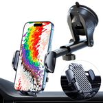 Rorhxia 3-in-1 Car Phone Holder [2024 Most Stable and Flexible Suction Cup] Vent Dashboard Windshield Cell Phone Holder Car Fit for iPhone 15 14 13 12 Pro Max Samsung S23 S22 S21 All Phone