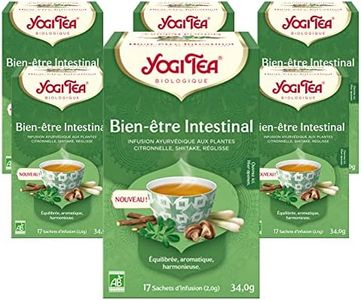 YOGI TEA, Bien-être Intestinal, Infusion Bio, Mélange de Citronnelle, Shiitake et Réglisse, 102 (6x17) Sachets de Thé
