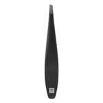 ZWILLING Tweezers (Slant Tip, Removal of Eyebrow Hair and Chips, Extended Grip Width, Hypoallergenic), Premium, Black, 100mm