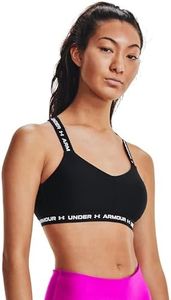 Under Armour Women's Crossback Low Bra , Black (001)/White , Medium