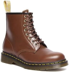 Dr. Marten's 1460 Vegan, Unisex-Adult Boots, Brown Norfolk Flat, 15 Women/14 Men