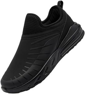 LARNMERN Zapatos Antideslizantes Mujer Zapatillas de Cocina Hosteleria Slip-On Calzado Casuales colchón Aire Camina Impermeable,negro/36 EU