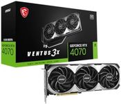 MSI Gaming GeForce RTX 4070 Ventus 3X E1 12G OC Graphics Card (Ada Lovelace Architecture, Extreme Clock: 2520 MHz, Memory Speed: 20 Gbps, 12GB GDDR6, 192-bit, DP/HDMI)