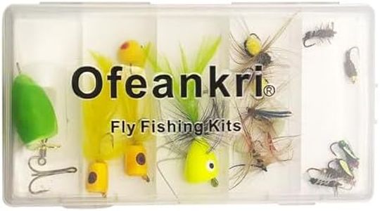 Hand Tied Fly Fishing Flies Assortment Kits, 16PCS Flies & Floating Throwing Aid. Dry, Wet, Popper, Nymphs, Terrestrials| Trout, Bass Lure Set