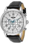 Invicta Leather Chronograph White Dial Analog Watch for Men - Ibi90242-002, Black Band